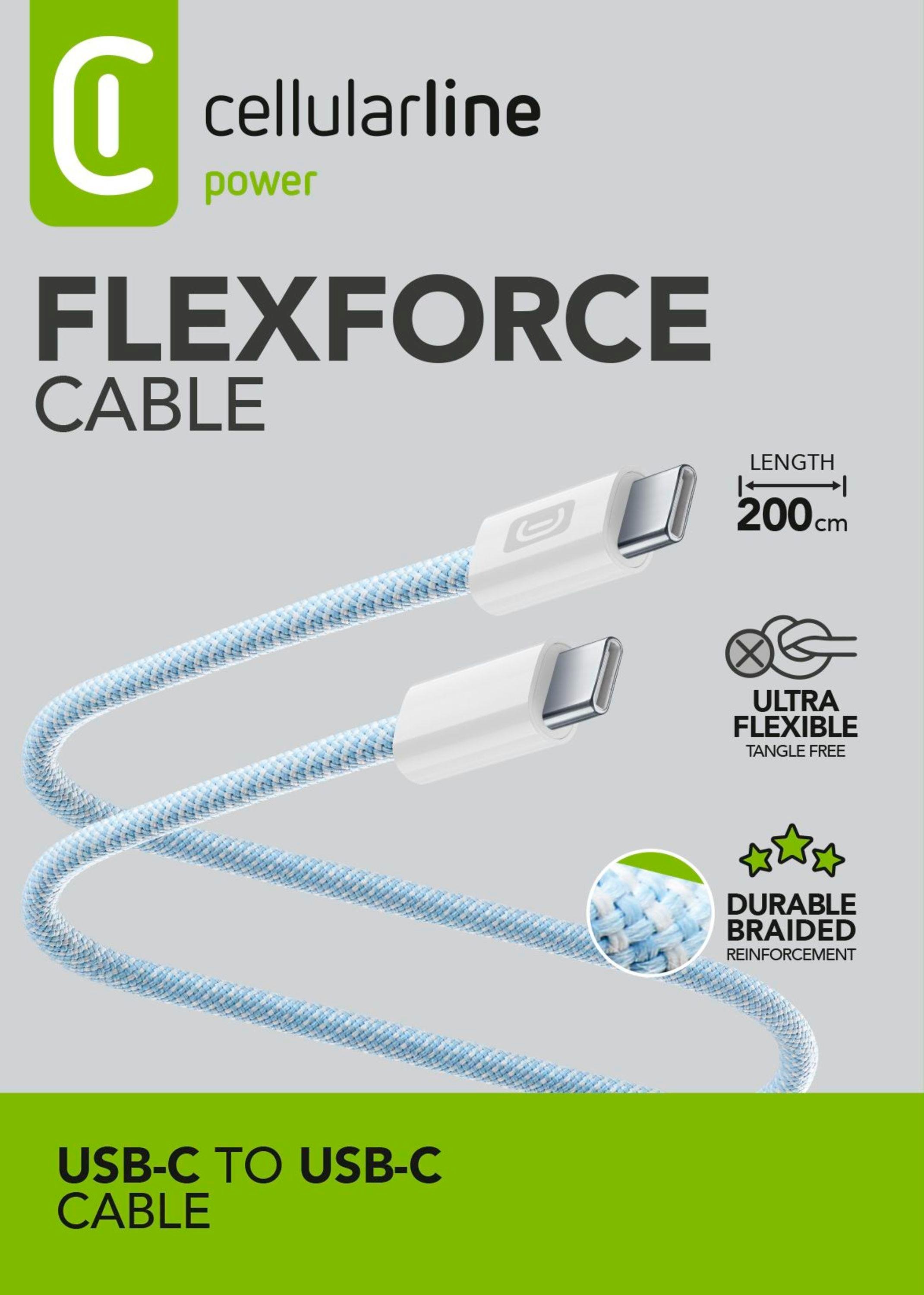 Flexforce Data Cable 2 m USB Typ-C/ Typ-C Light Blue (60988)