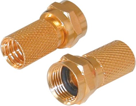 Thumbnail - Vergoldeter F Stecker mit Dichtung, 7,0 mm (44004)