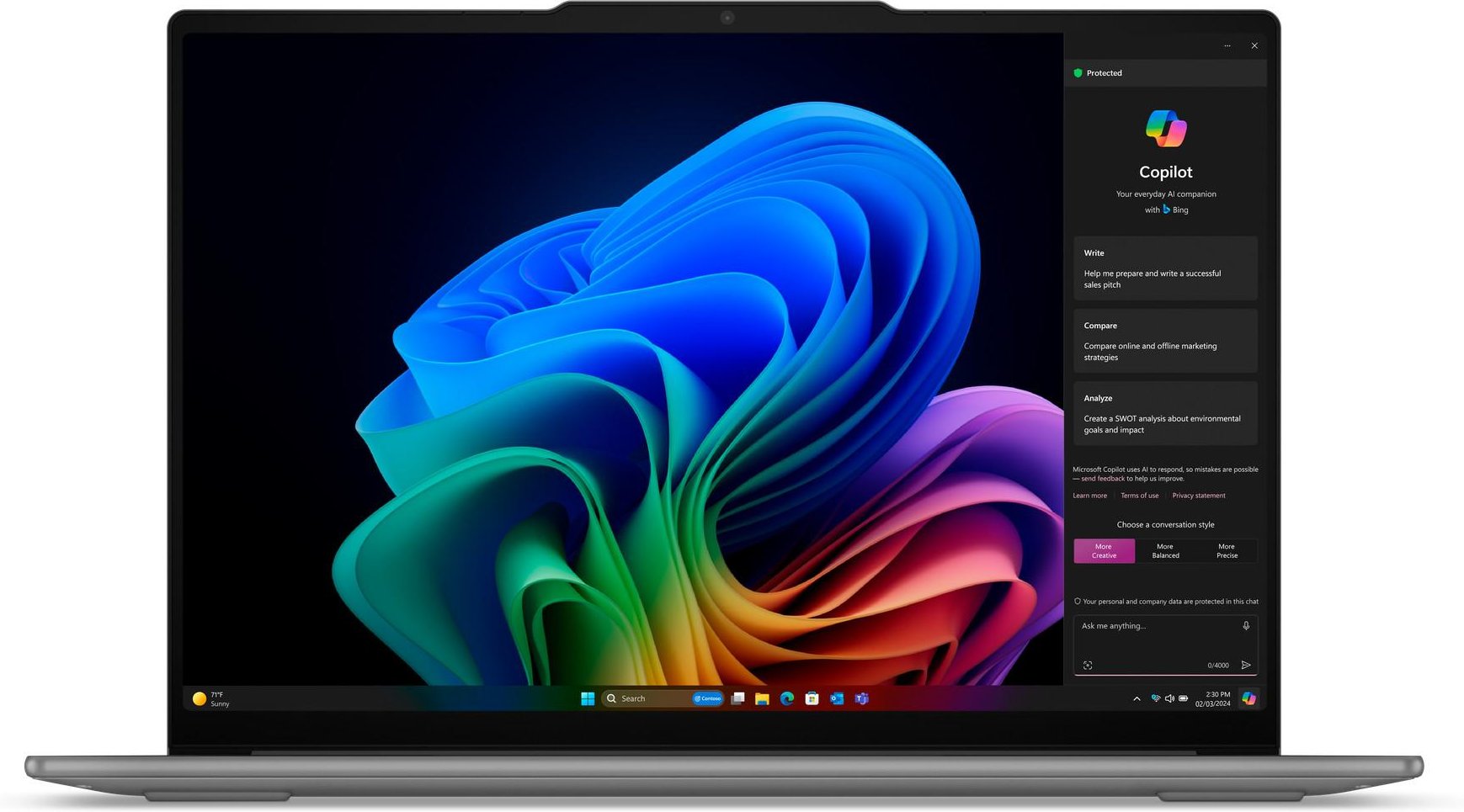 Notebook Yoga Slim 7 15ILL9, Copilot+ PC, 15,3 Zoll, Touch, 2.8K, Intel Core Ultra 7 256V, 16 GB, 1 TB SSD