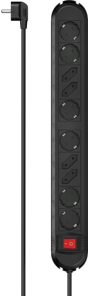 Thumbnail - Steckdosenleiste, 10-fach, Schalter, Wandmontage, 1,5 m, Schwarz (00223042)
