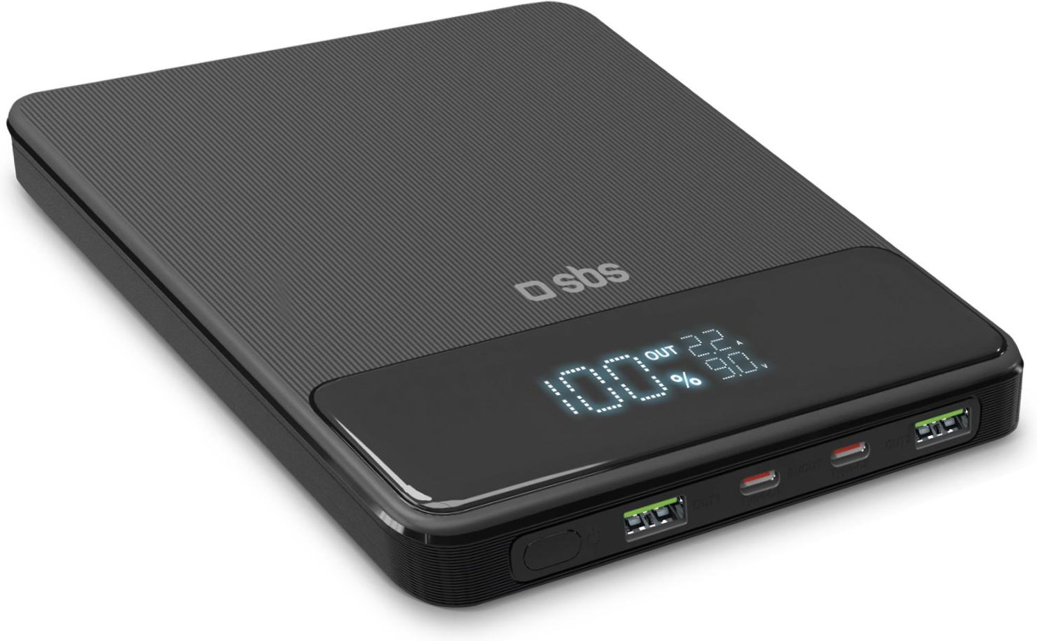 Ultra-schlanke Powerbank mit 20.000 mAh 100 Watt, Schwarz