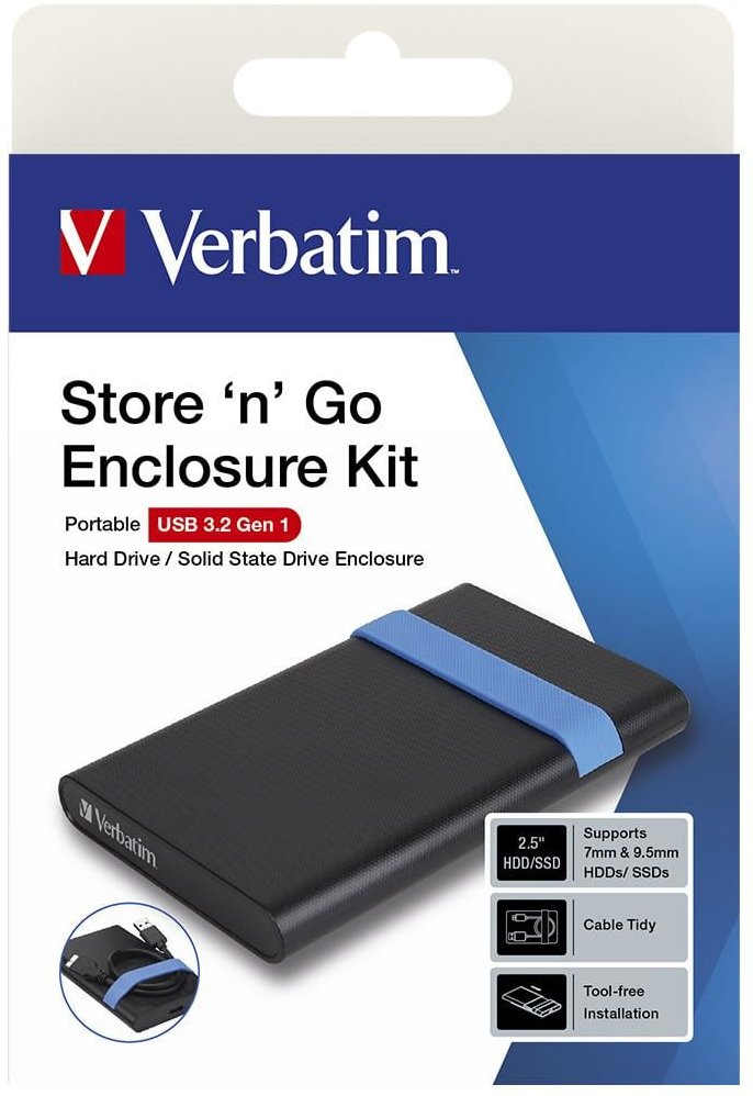 Thumbnail - Store'N'Go 2,5 Zoll Festplattengehäuse, USB 3.2 Gen1, Schwarz/Blau