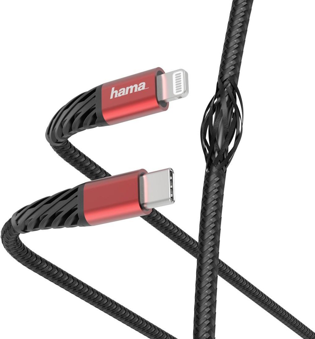 Schnelllade-/Datenkabel "Extreme", USB-C - Lightning, 1,5 m, Schwarz/Rot (00183294)