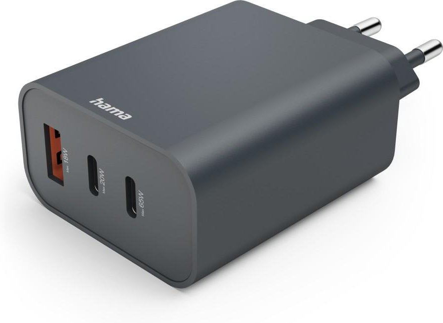 Schnellladegerät, 2x USB-C, USB-A, PD, 65W, Anthrazit (00211098)