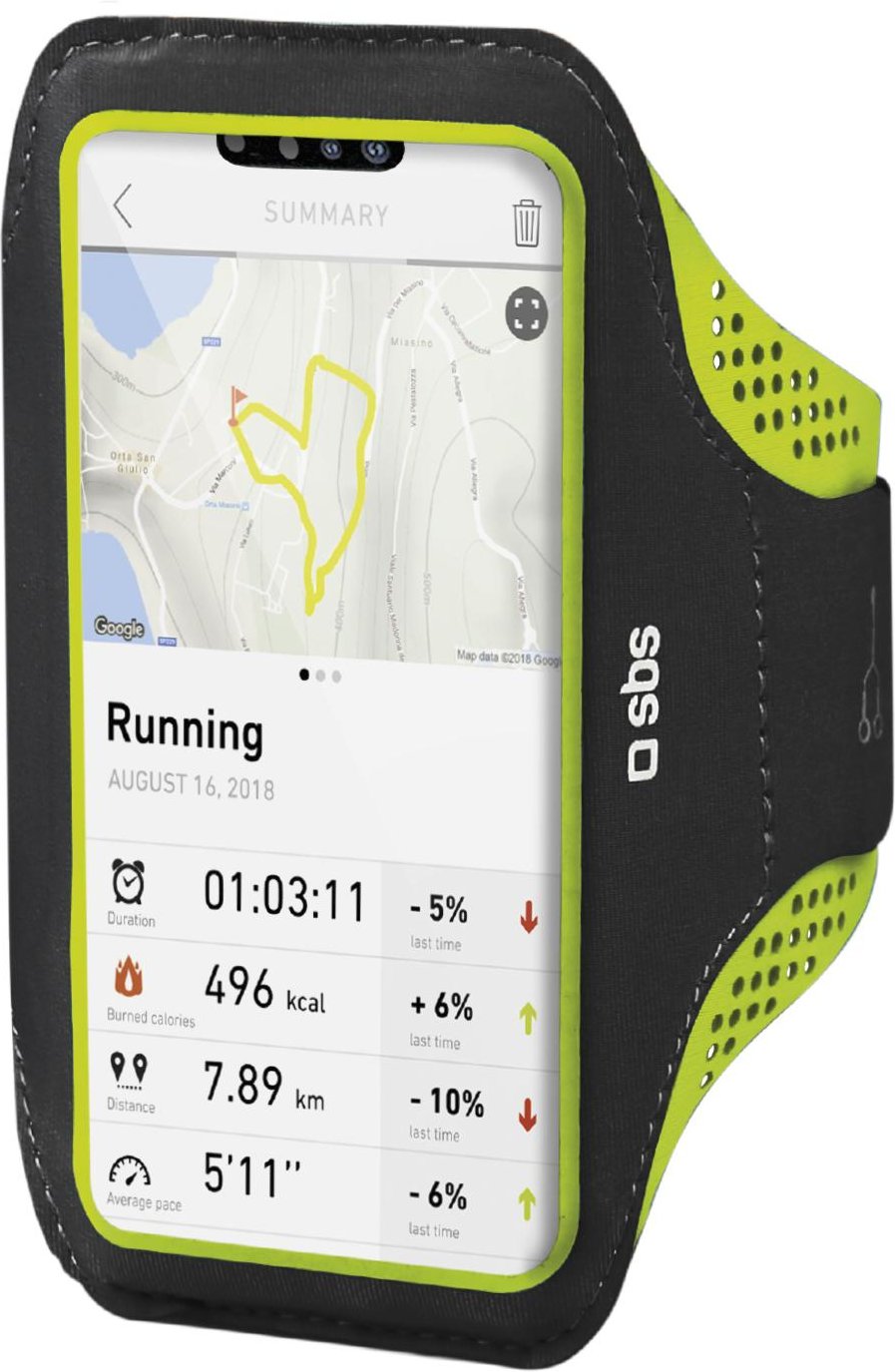 XXXL-Laufarmband für Smartphones bis zu 6,7 Zoll mit Touchfenster, Schwarz
