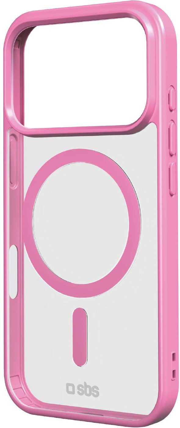 Case für iPhone 17 Pro mit farbigen Rändern, kompatibel mit MagSafe Aufladung, Rosa