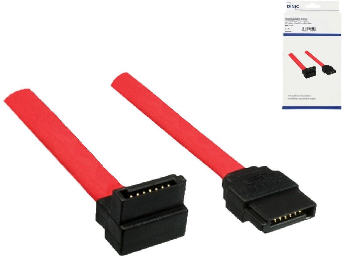 S-ATA 1, 2, 3 Kabel, S-ATA gerade auf S-ATA 90° rechts gewinkelt, 0,50m