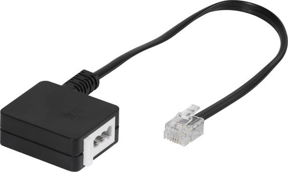 Telefon Adapter, TAE-F-Kupplung auf RJ11-Stecker 6p4c, 0,2 m (45066)