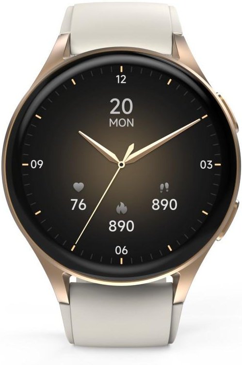 Smartwatch "8900", GPS, AMOLED 1.32", Telefonfunktion, Alexa, rund, Gold (00178613)