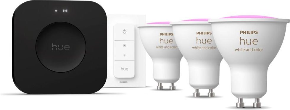 Starter Set "White & Color Ambiance"LED-Lampe, GU10, 3er-Pack+Bridge+Dimmer (00232125)