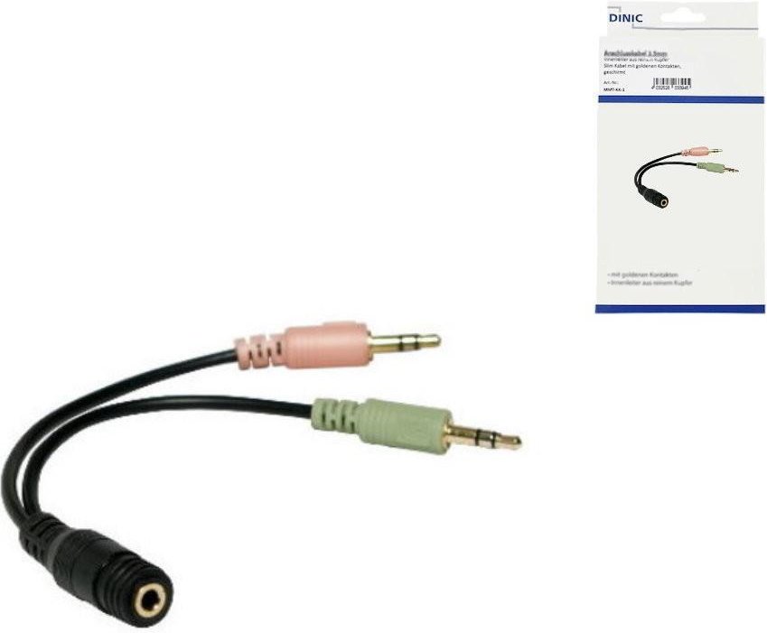 Y-Adapter, 4-Pin Buchse auf 2x 3 Pin Stereo Stecker