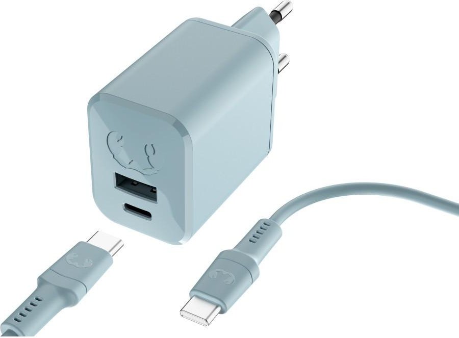 Mini-Charger USB-C und USB-A, PD 45W + USB-C-Kabel 2m, Dusky Blue (00220557)