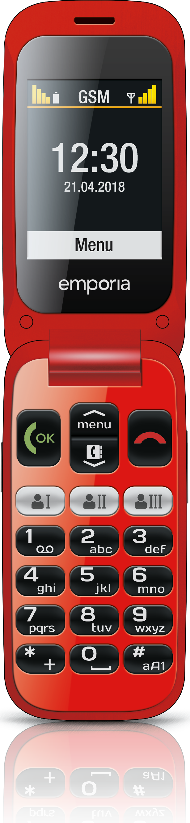 One schwarz-rot Handy