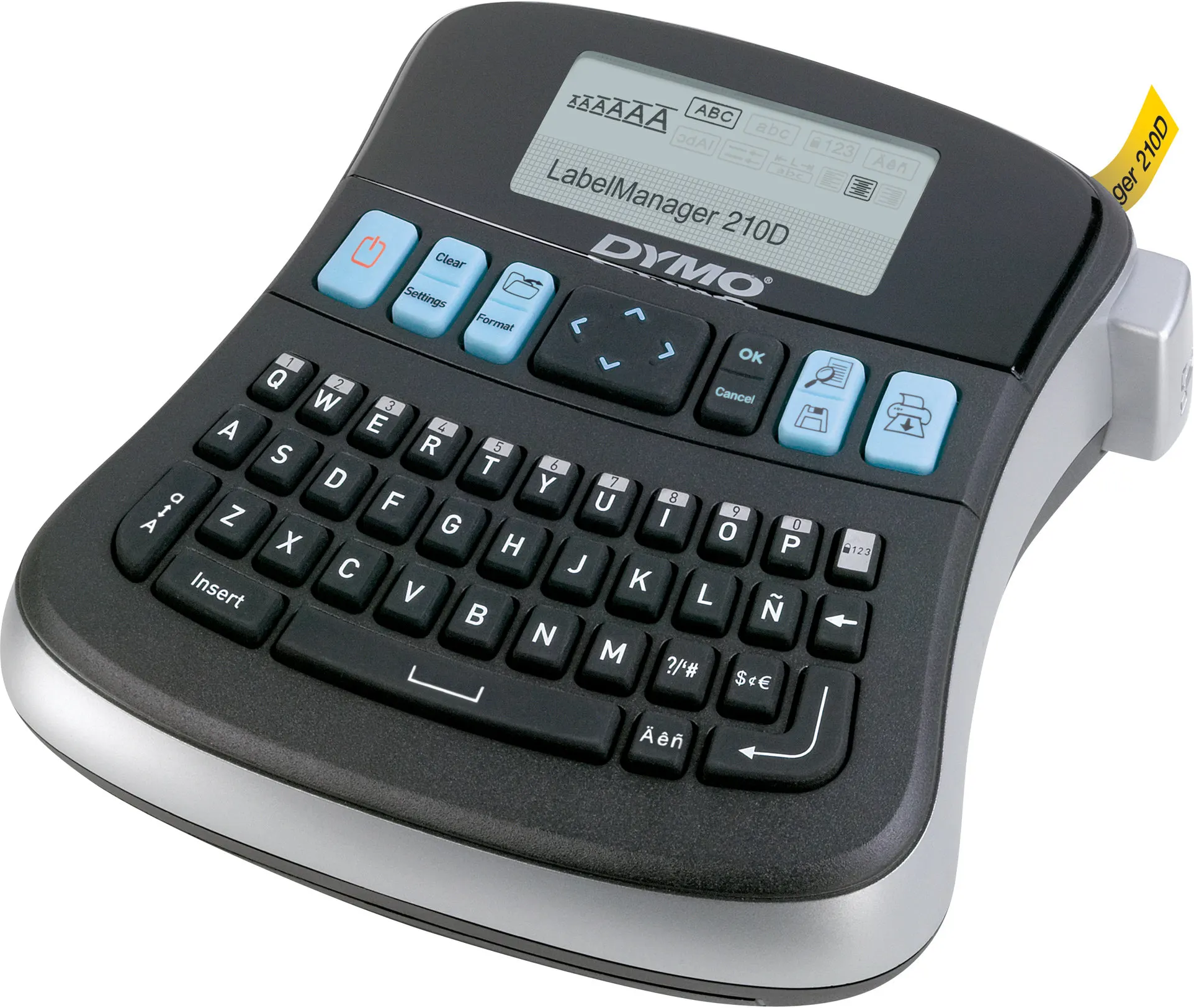 LabelManager 210D+ 6/9/12 mm D1-Bänder Qwerty EU Beschriftungsgerät