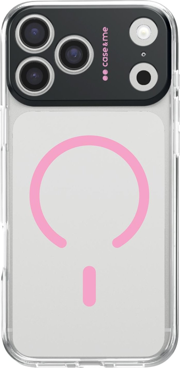 Transparente Hülle, kompatibel mit MagSafe-Aufladung für iPhone 17 Pro Max, Rosa