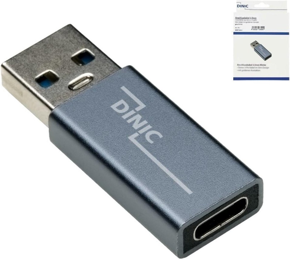 Adapter, USB A Stecker auf USB C Buchse Alu, space grau