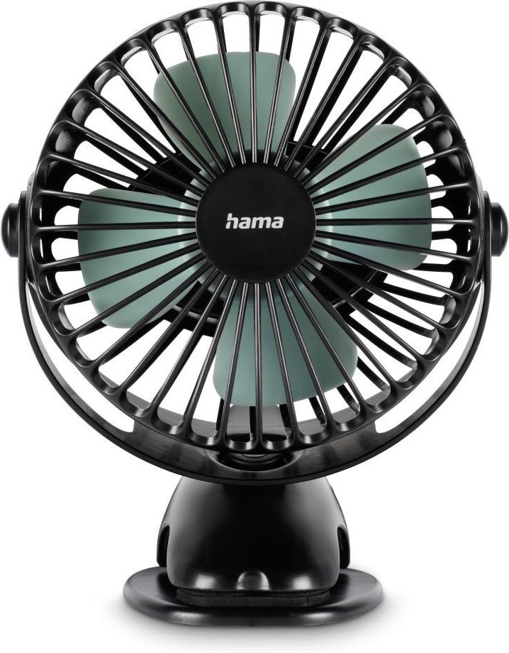USB-Tischventilator mit Clip, 3 Geschwindigkeitsstufen, Schwarz/Mintgrün (00012373)