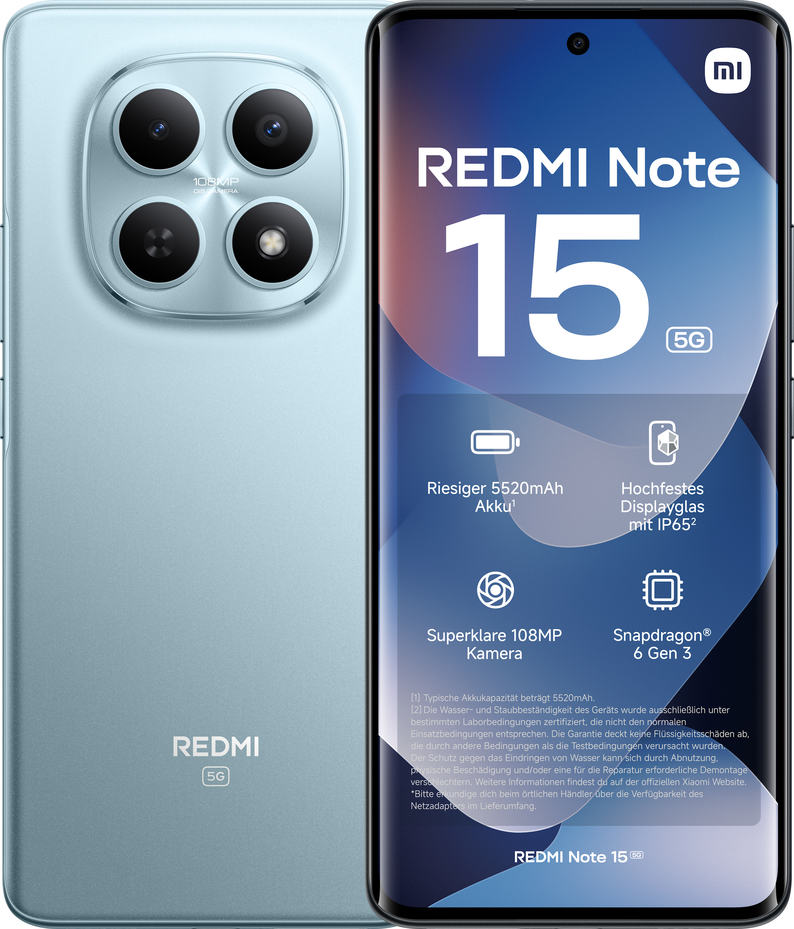 Redmi Note 15 5G 6GB + 128GB Glacier Blue Smartphone