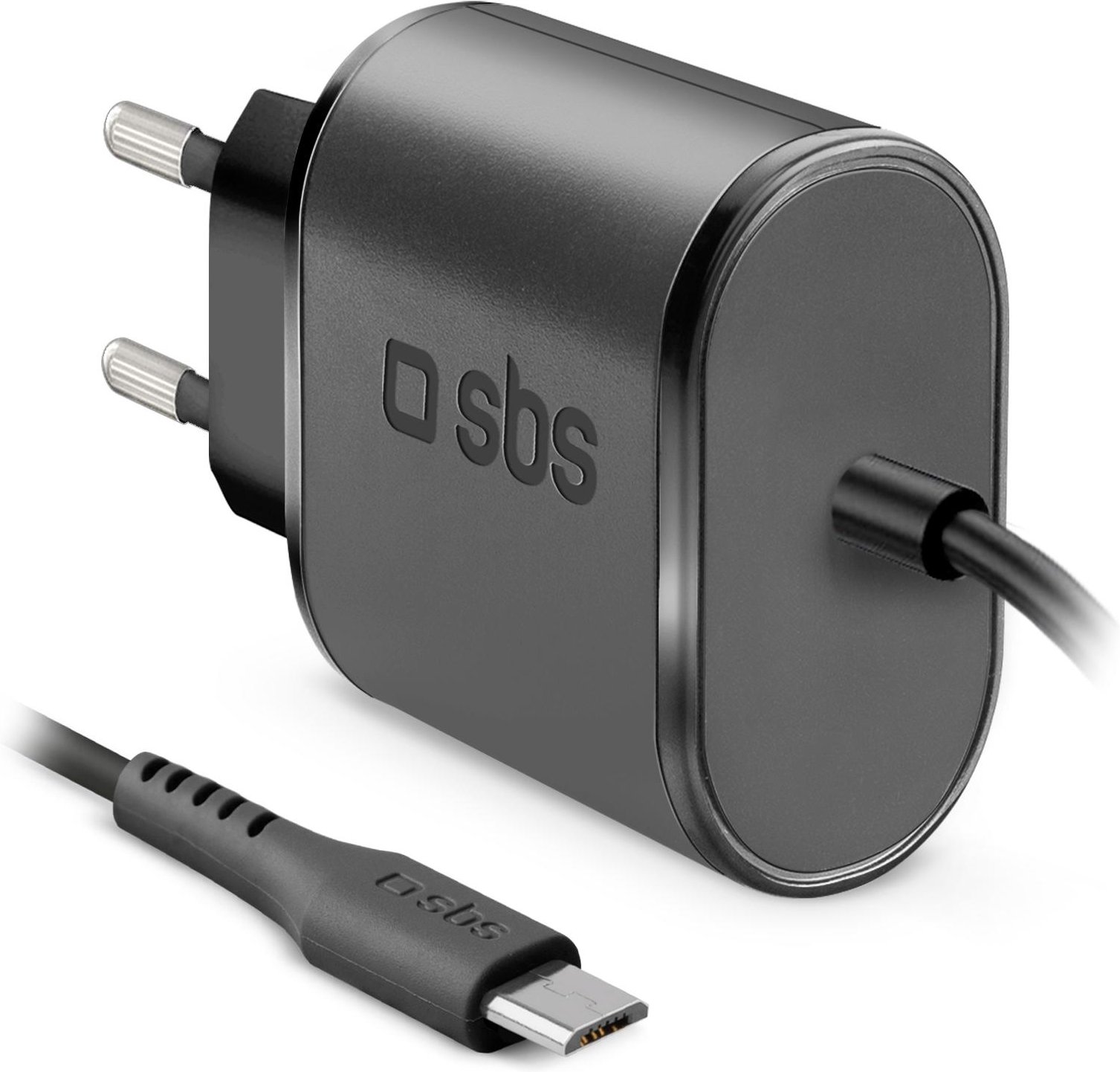 Micro USB-Reiseladegerät 2.1A, 10 W, Schwarz Ladegerät mit Micro-USB Kabel