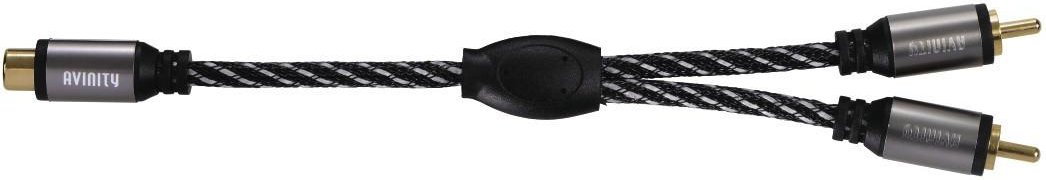 Subwoofer-Kabel + Adapter, Cinch-Kup. - 2 Cinch-St., Gewebe, verg., 5,0 m (00127069)