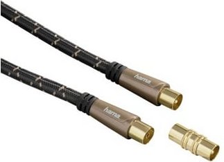 Antennen-Kabel, Koax-Stecker - Koax-Kupplung, Metall, verg., 10,0 m, 120 dB (00122428)