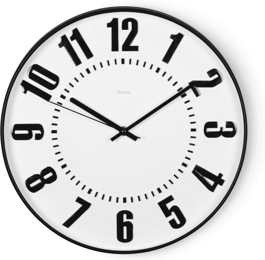 Thumbnail - Wanduhr "Black Digits", geräuscharm, Ø 35 cm (00185859)