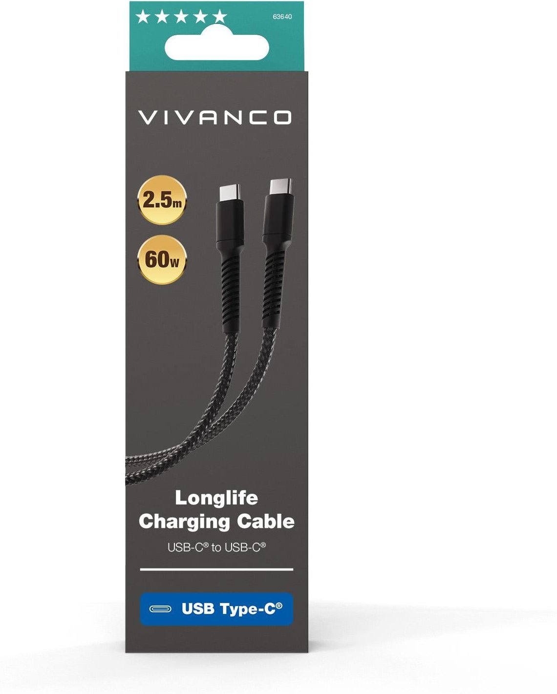 LongLife Charging Cable 60W, USB Type-C™ Ladekabel (63640)