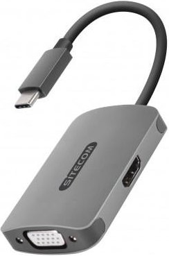 Adapter "CN-373", USB-C 3.1-Stecker auf HDMI™- und VGA-Buchse, Schwarz (00190971)