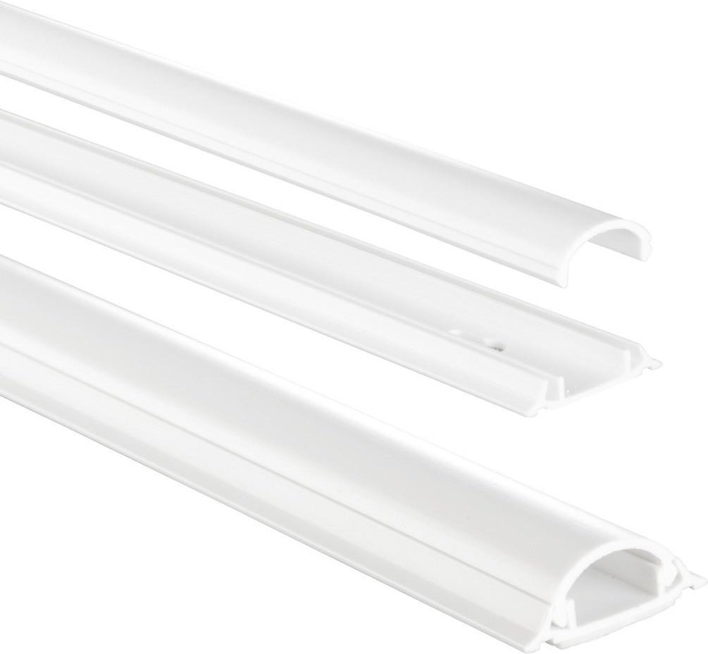 PVC-Kabelkanal, halbrund, selbstklebend, 100/3,5/0,9 cm, Weiß (00020548)
