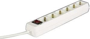Steckdosenleiste 6-fach, mit Schalter, 1,4 m, Weiß (00030384)