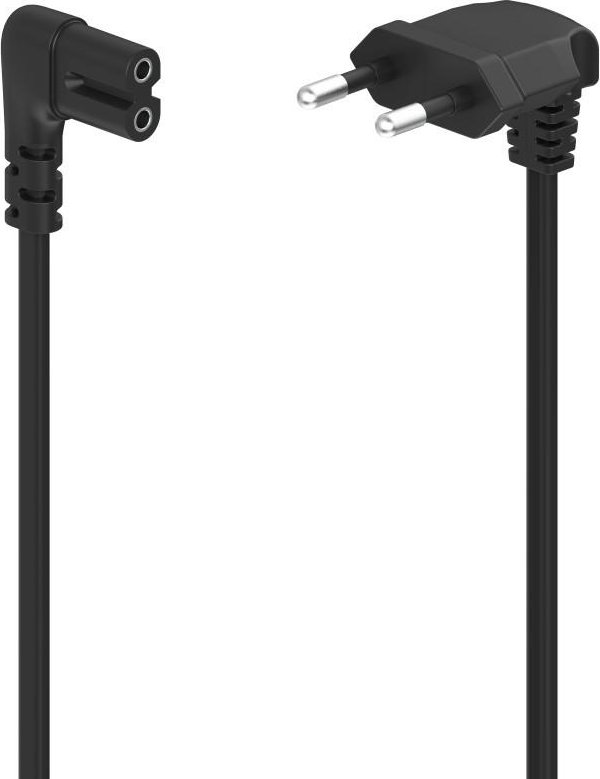 Netzkabel, beidseitig gewinkelt, Euro-Stecker, Doppelnut/C7, 1,5 m, Schwarz (00223282)