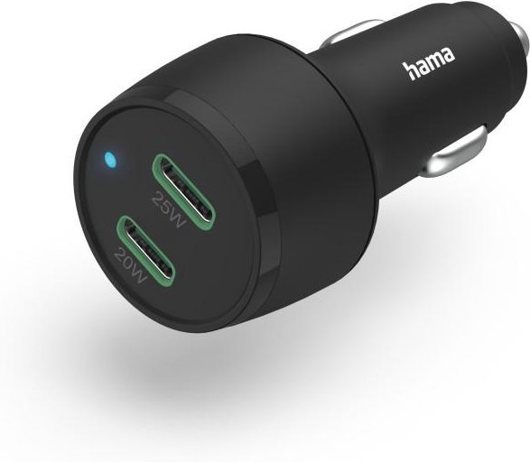 Auto-Schnellladegerät, 2x USB-C, PD, 45 W, Schwarz (00201632)