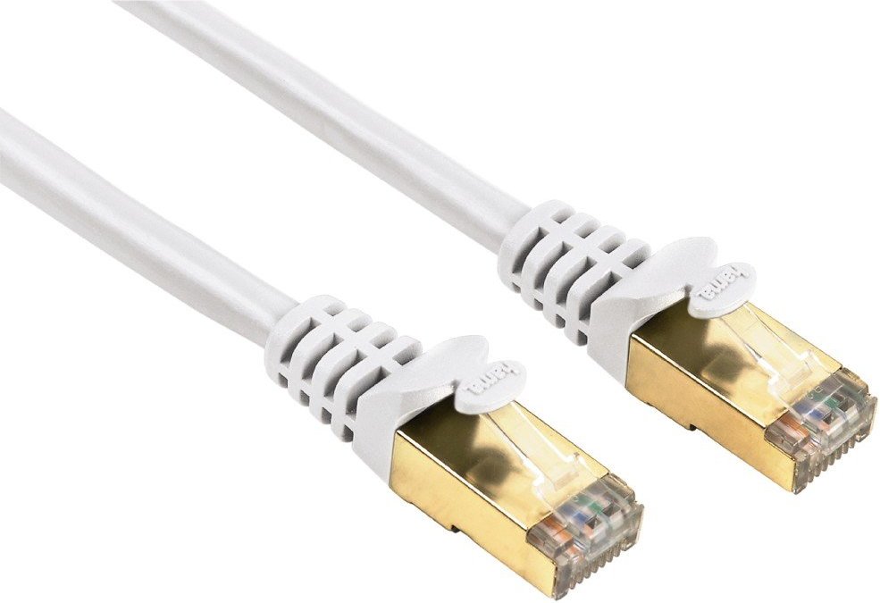 CAT-5e-Netzwerkkabel STP, vergoldet, geschirmt, Weiß, 1,50 m (00078451)