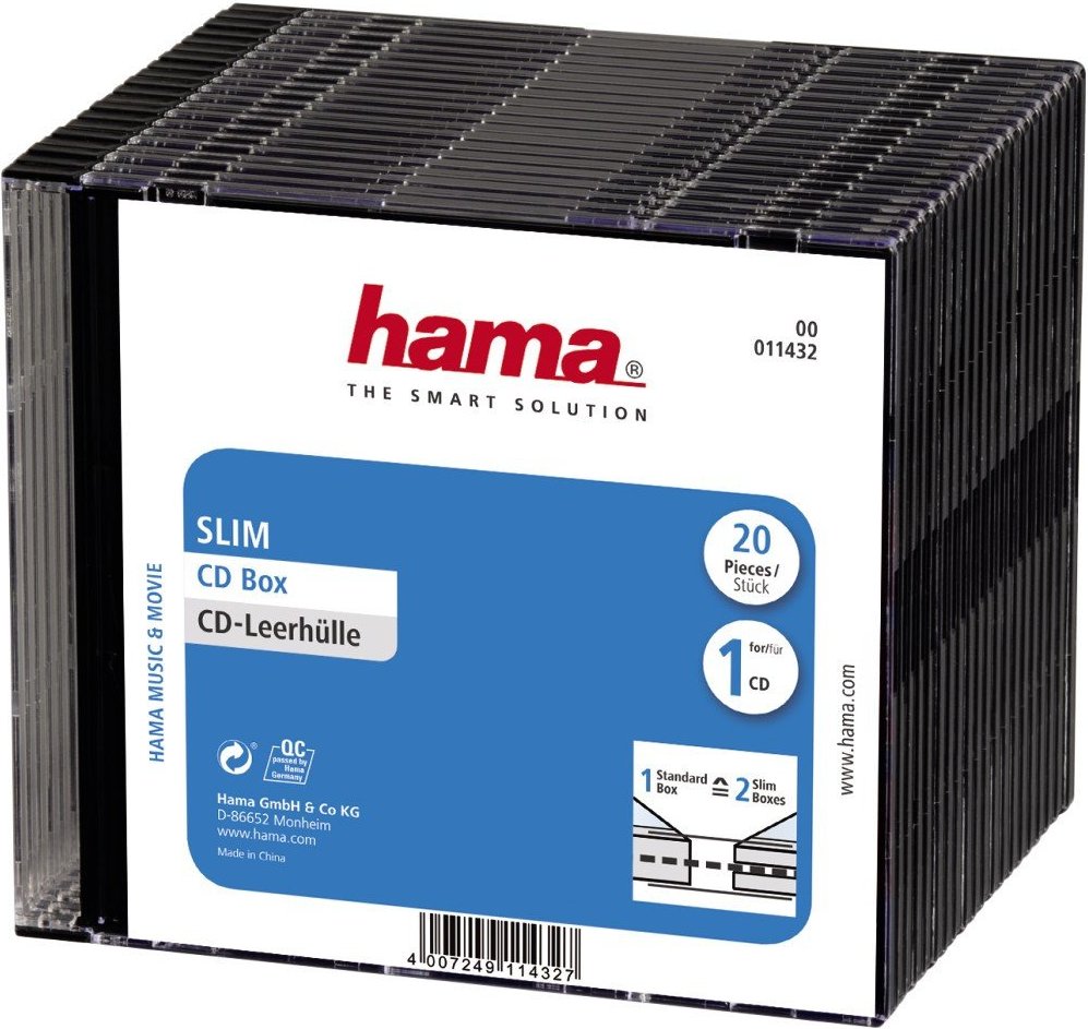 CD-Slim-Box, 20er-Pack, Schwarz, Vorratspack (00011432)