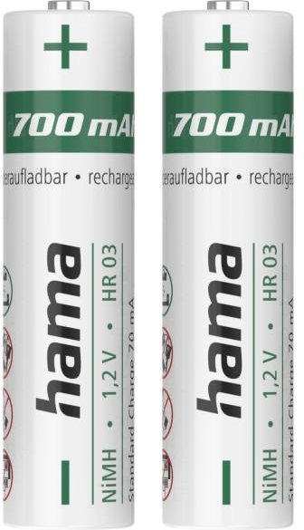 NiMH-Akkus, AAA Micro, 700 mAh 1,2V, 2 Stück (00223525)