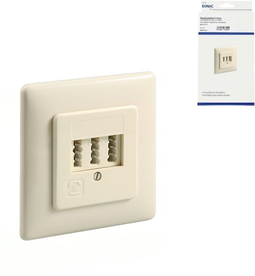 Telefon-Unterputzdose, NFN für ein Telefon und 2 Nebenstellen