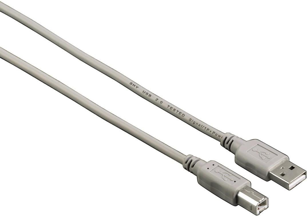 USB-Verbindungskabel A-Stecker - B-Stecker, 1,3 m, Grau, I.P.25 (00053721)