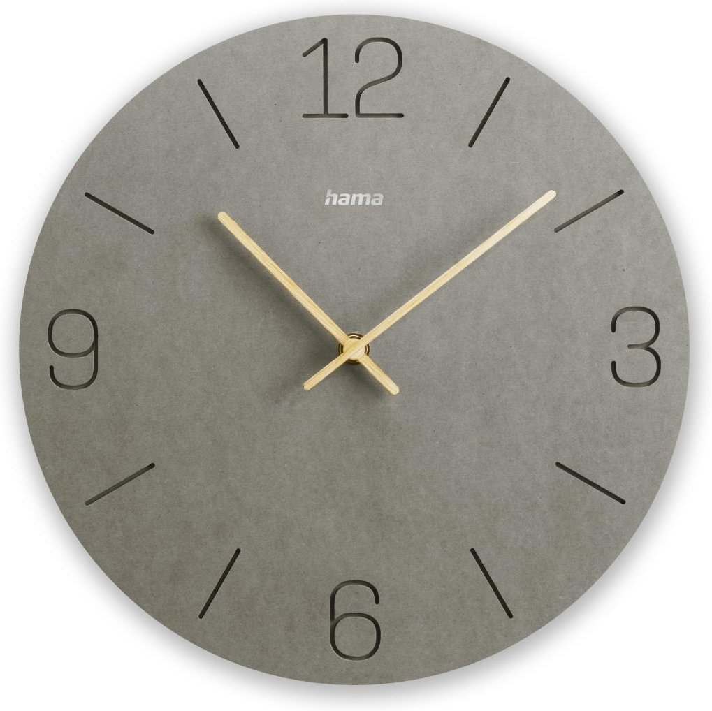 Wanduhr "Kreta", Quarzuhr, analog, MDF, eingravierte Ziffern, Ø 30 cm, Grau (00185881)