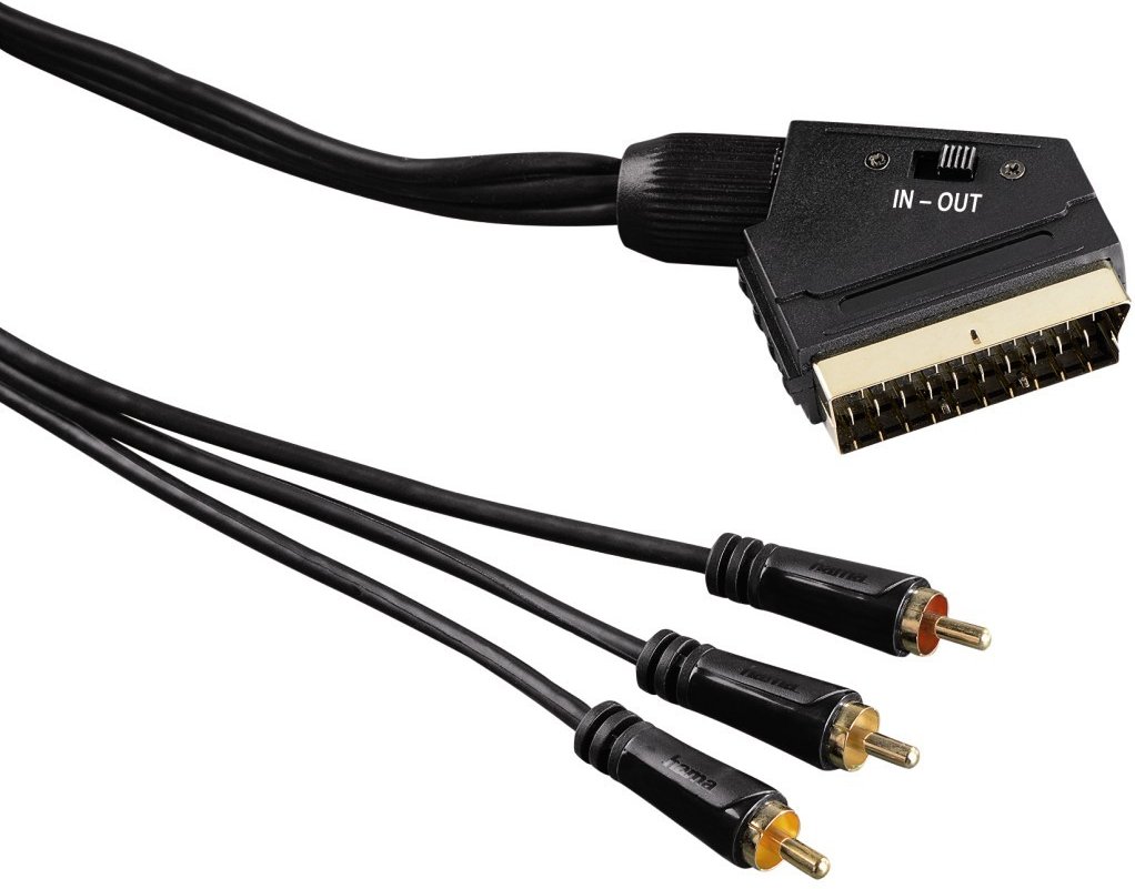 Video-Kabel, Scart-Stecker - 3 Cinch-Stecker (Video/Stereo), 1,5 m (00122163)