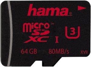 microSDXC 64GB UHS Speed Class 3 UHS-I 80MB/s, ohne Adapter (123985)