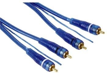 Cinch-Kabel, 2 Stecker - 2 Stecker, mit Remoteleitung, 5 m, Blau (00062417)