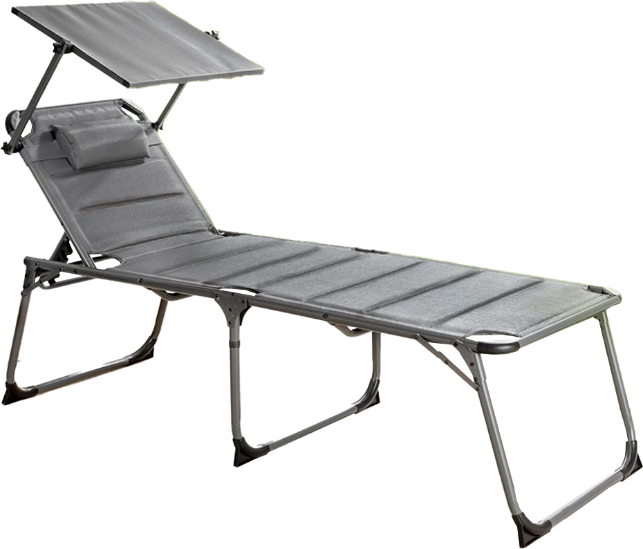 Komfort-Sonnenliege inkl. Kissen gepolstert aus Aluminium, ca. 193 x 67 x 32 cm - Anthrazit