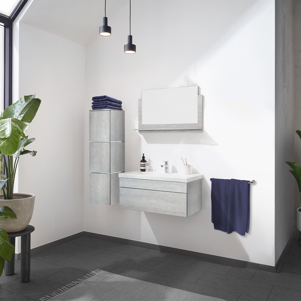 Badmöbel WANGEROOGE BIG L - Grau