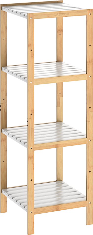 Casaria Standregal Bambus Weiß 110x33x34cm