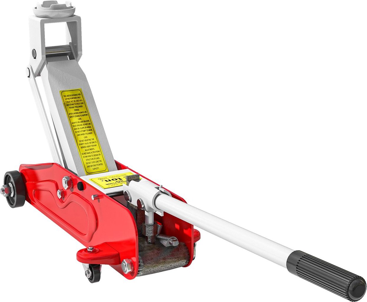 Hydraulischer Wagenheber 2t mit Überlastschutz, 120-300 mm Hubhöhe, Rot Gelb