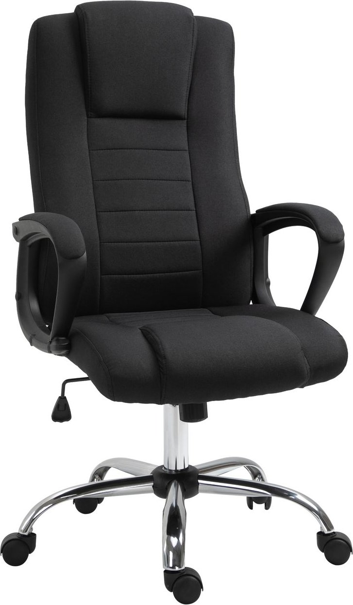 Vinsetto Bürostuhl Computerstuhl mit Wippenfunktion Kopfstütze Leinen-Touch