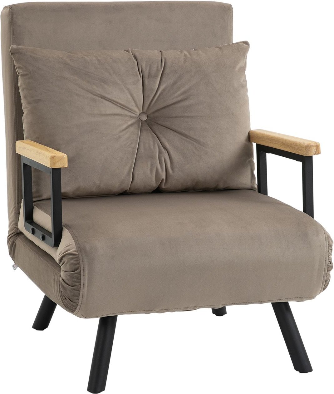 HOMCOM Schlafsessel, Einzelsofa mit Bettfunktion, Relaxsessel mit Rückenkissen