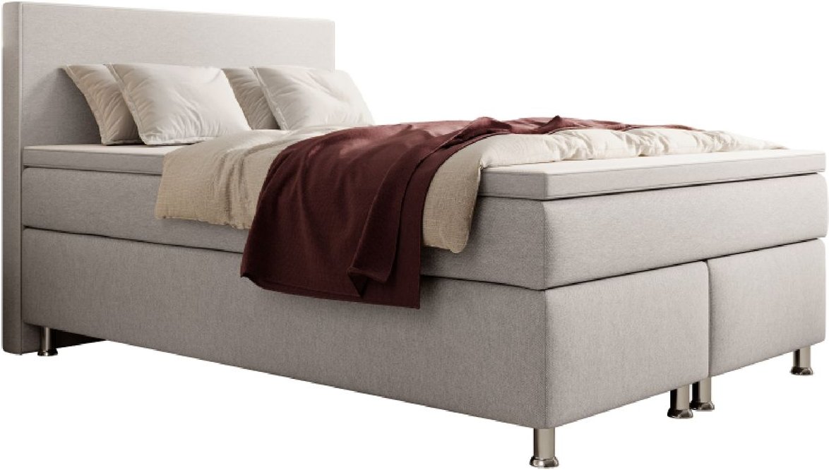 Boxspringbett Gent 140x200 cm Webstoff Silbergrau