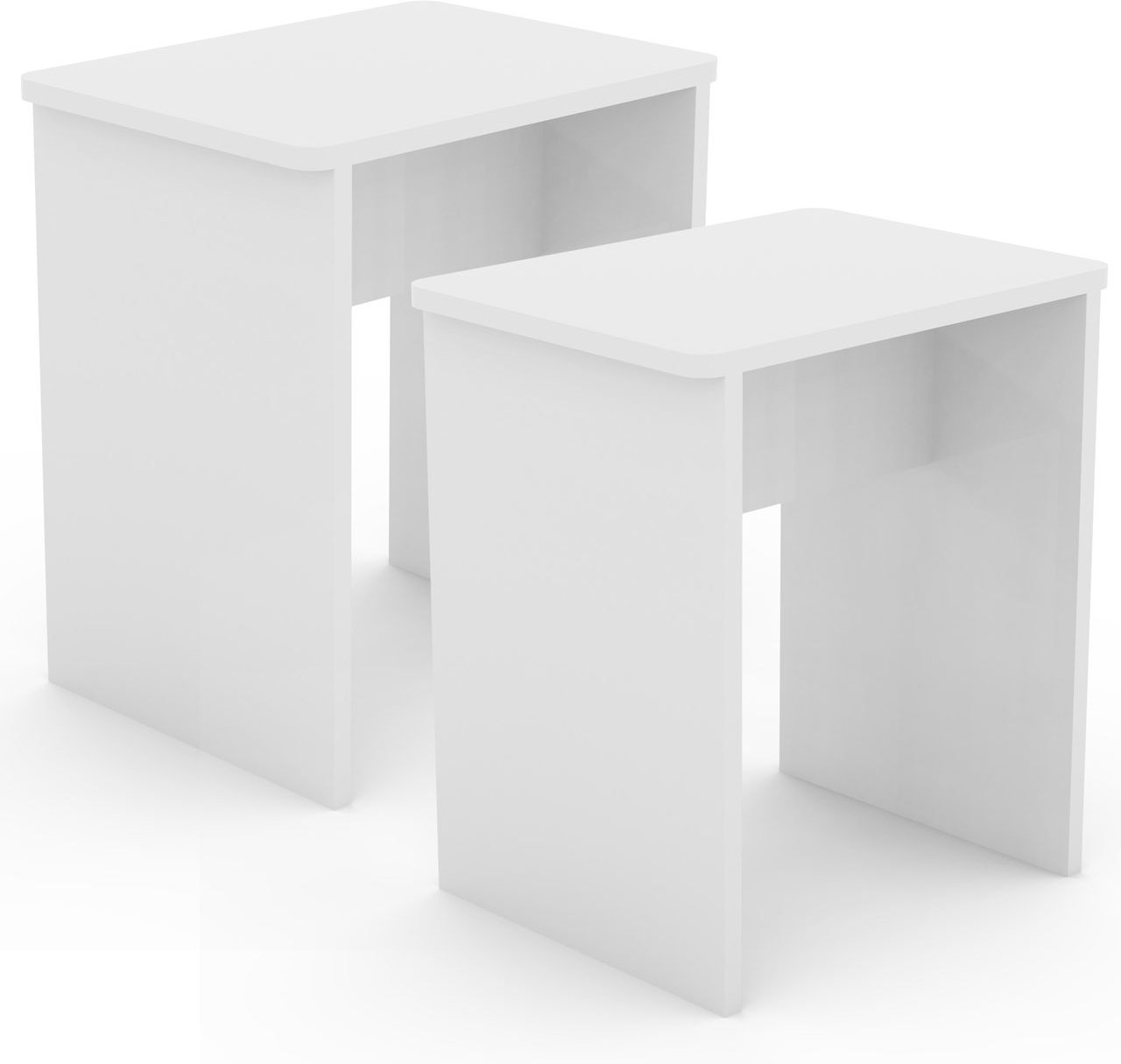 Thumbnail - 2er Set Hocker "Esal" Weiß