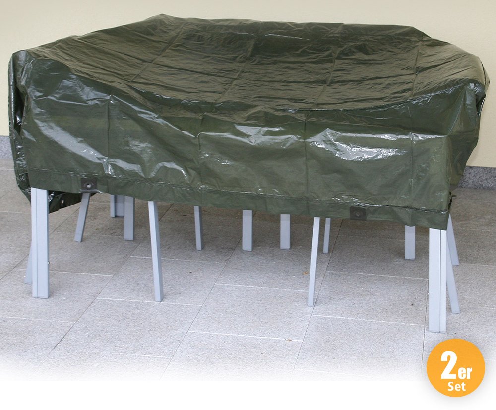 Premium-Abdeckplane, Grün - 2er-Set, 2 x 3 m / 2 x 2 m